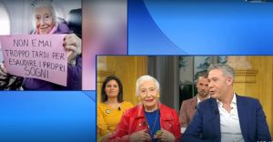 L’influencer nonna Licia, 93 anni, a “I Fatti Vostri” racconta il suo primo volo in aereo