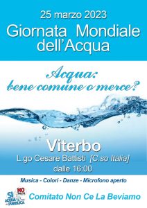 Giornata Mondiale dell’Acqua: appuntamento in Corso Italia con “Non ce la beviamo”