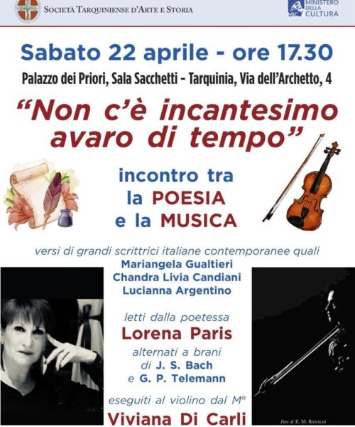 “Non c’è incantesimo avaro di tempo”, a Tarquinia il recital della poetessa Lorena Paris