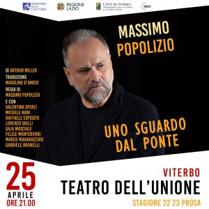 Il Teatro Unione chiude la stagione con Massimo Popolizio in “Uno sguardo dal ponte”