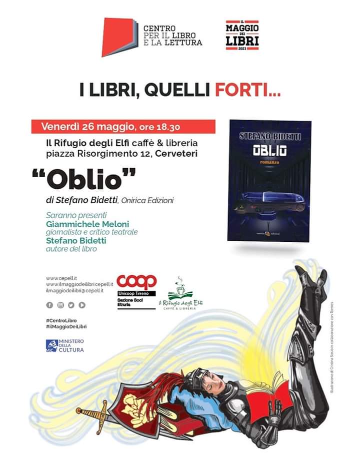 Libri, Stefano Bidetti presenta il suo “Oblio” alla Sala Ruspoli di Cerveteri
