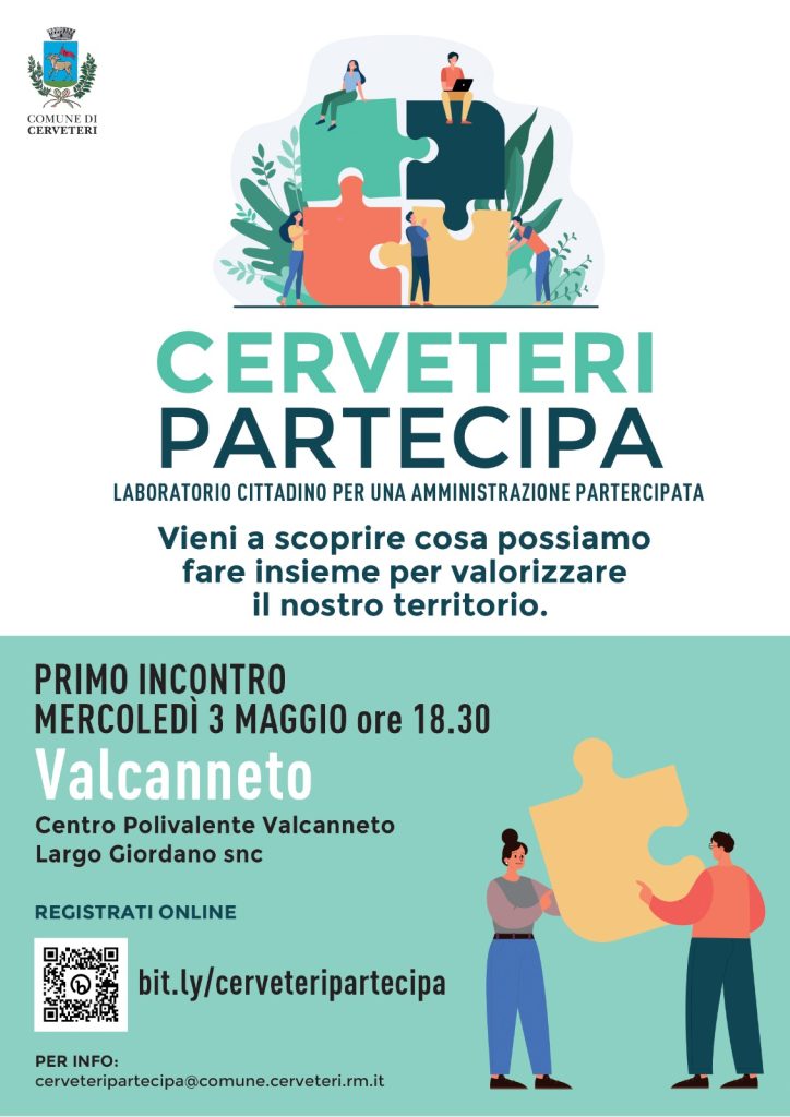 Parte domani “Cerveteri partecipa”: a Valcanneto la prima tappa della giunta itinerante sul territorio per mettere in sinergia amministrazione comunale e cittadini