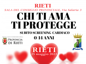 Rieti – “Chi ti ama ti protegge” incontro per screening cardiaco a giovani