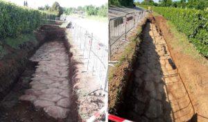 Corchiano – Allargano carreggiata e trovano antica strada romana