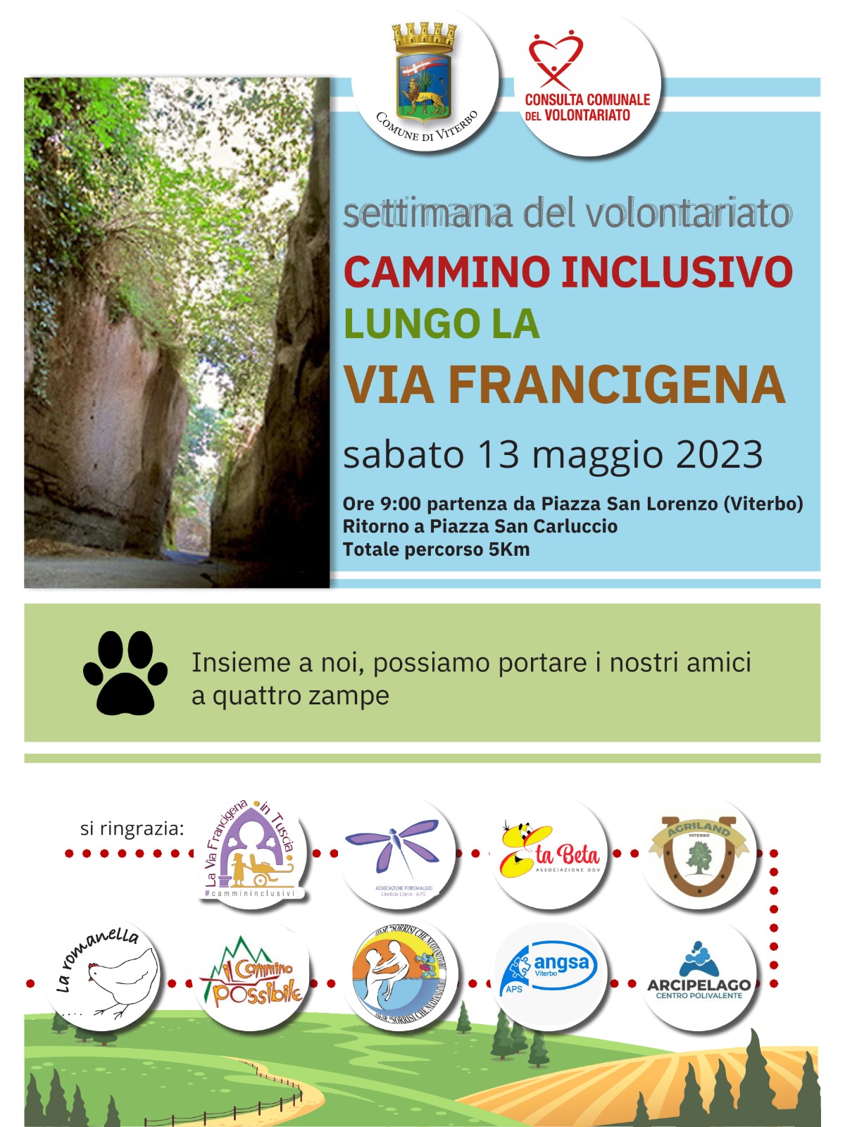 A Viterbo il cammino inclusivo lungo la Via Francigena
