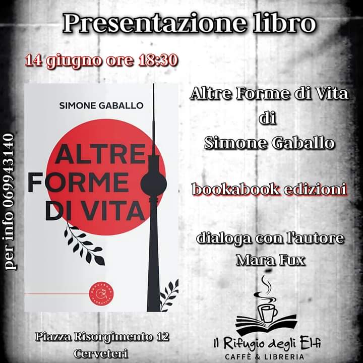 Libri, oggi a Cerveteri Simone Gaballo presenta il suo ultimo romanzo “Altre forme di vita”