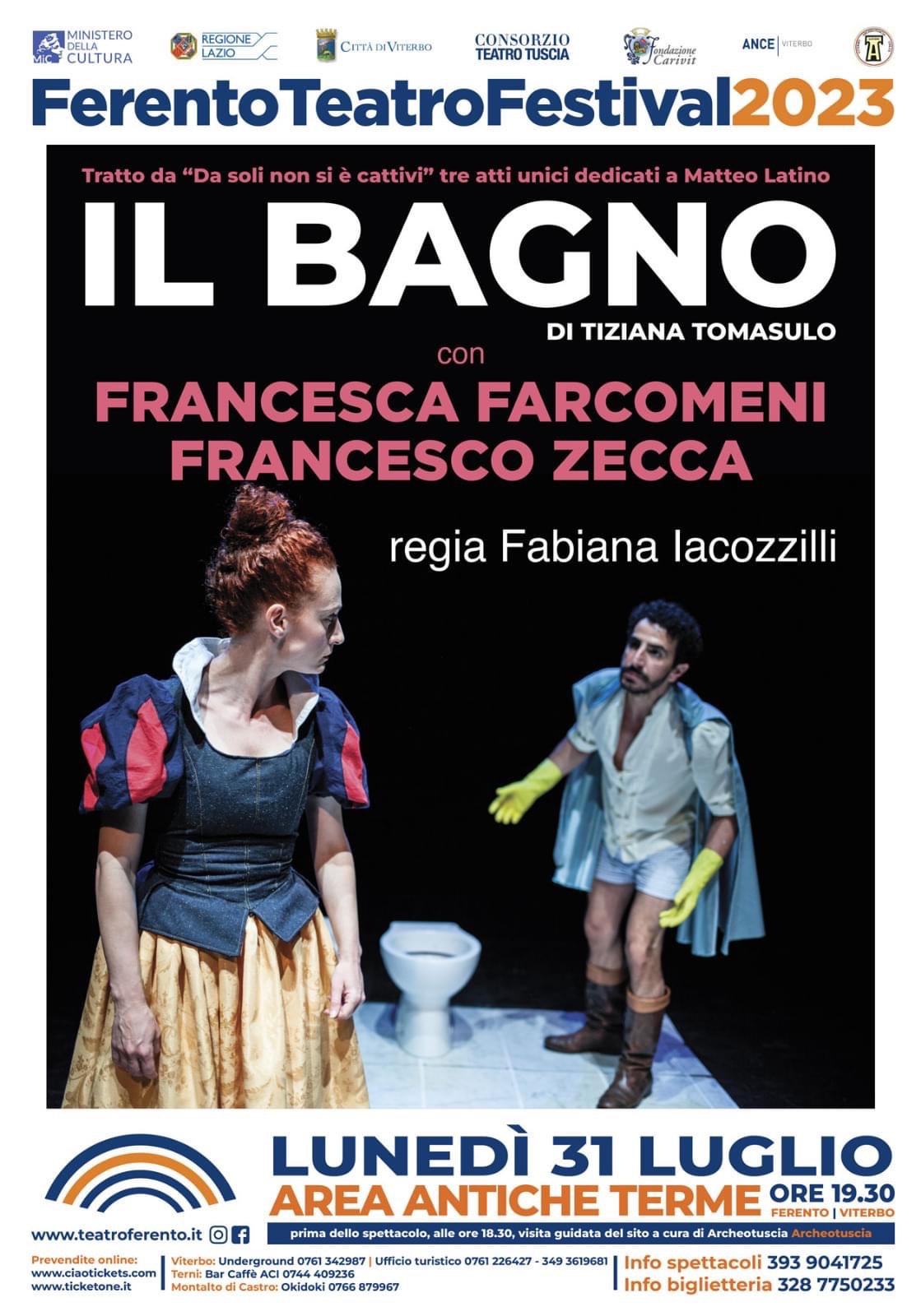 “Il bagno”: questa sera a Ferento la raffigurazione di un mondo di ossessioni e manie