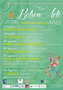 Al via il BolsenArte Summer Music Festival 2023: tra gli ospiti Dodi Battaglia e Casadei