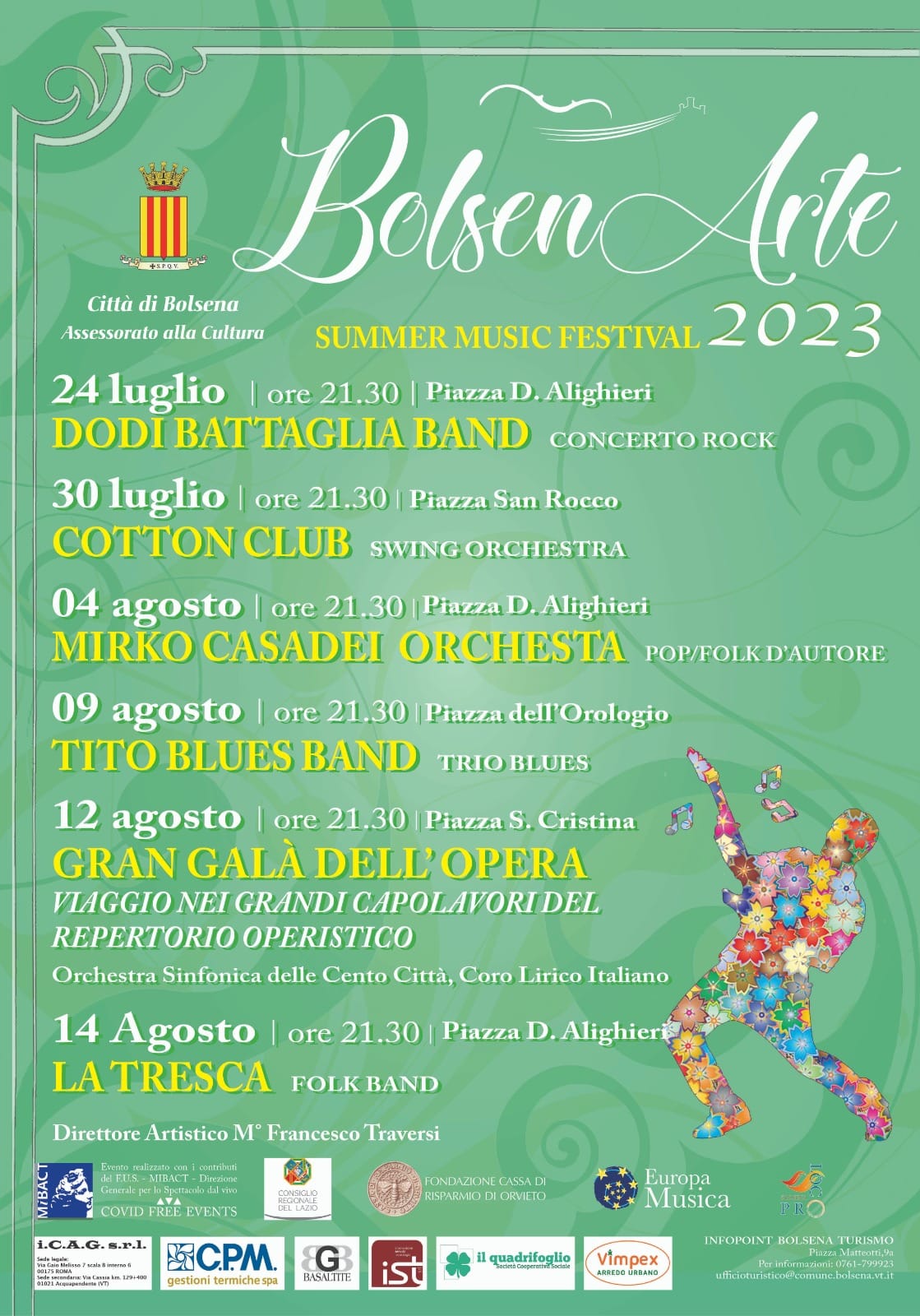 Al via il BolsenArte Summer Music Festival 2023: tra gli ospiti Dodi Battaglia e Casadei