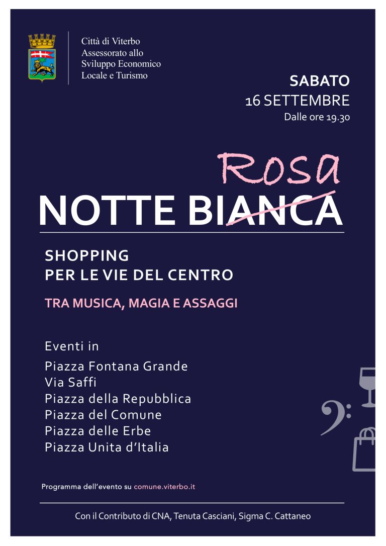A Viterbo la Notte è Rosa… ma i commercianti non lo sanno
