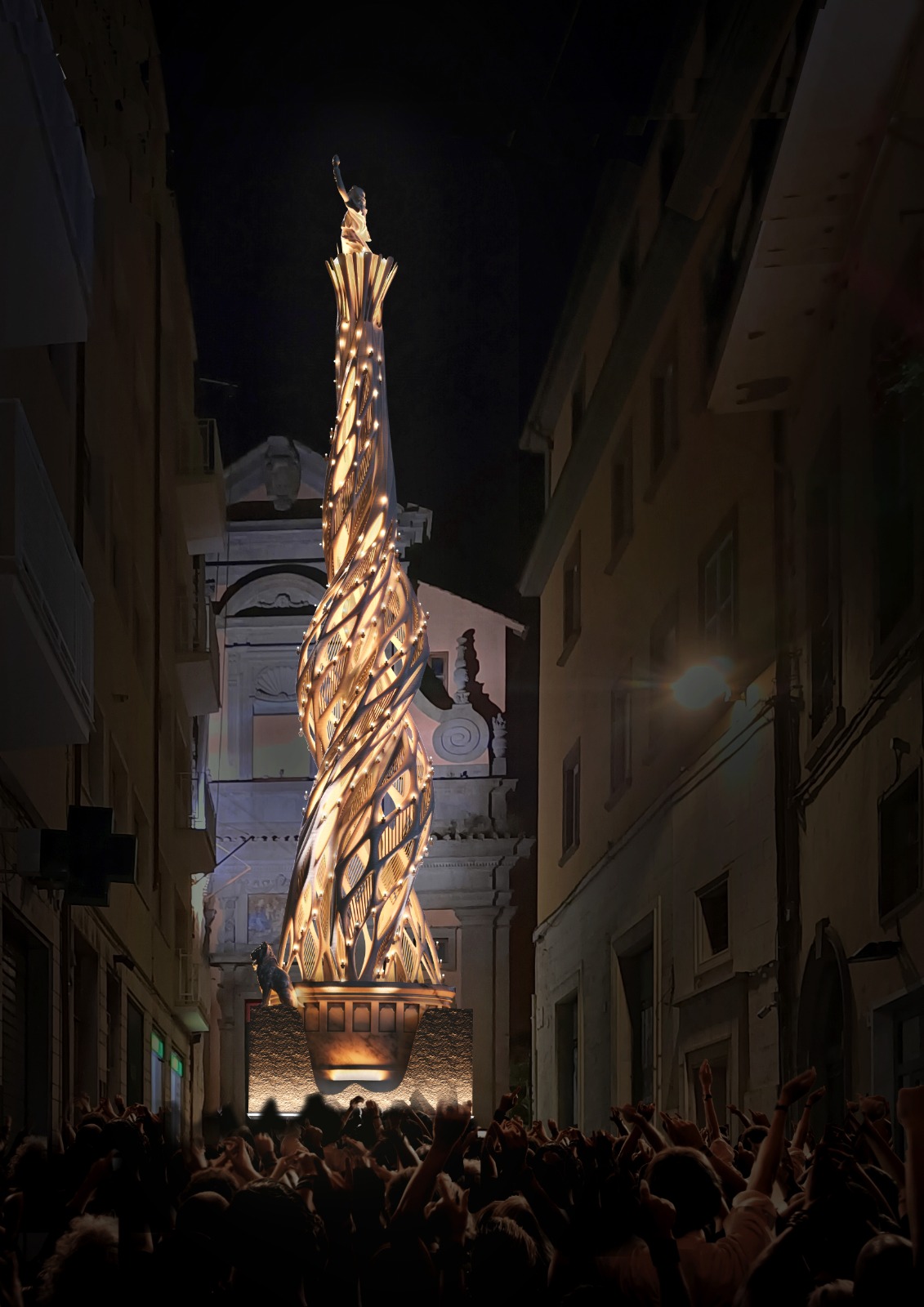 “Metamorfosi”: una rosa che si arrampica per raggiungere la Santa