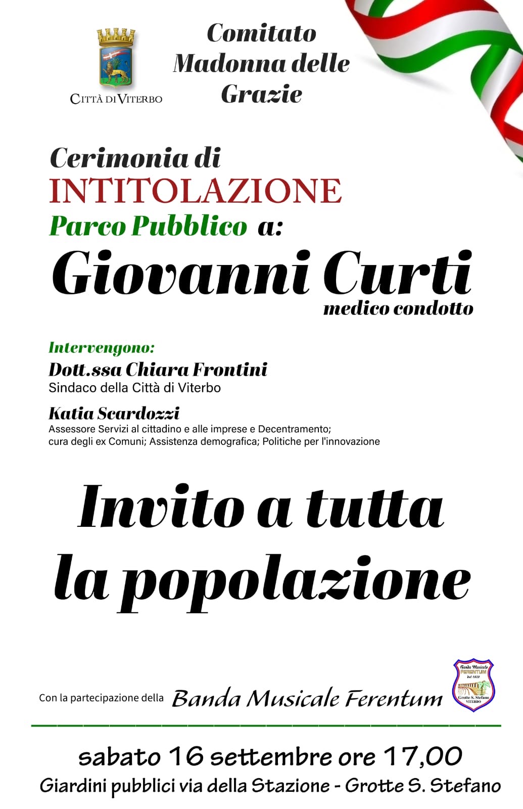 Grotte Santo Stefano, il parco pubblico sarà intitolato al medico condotto Giovanni Curti