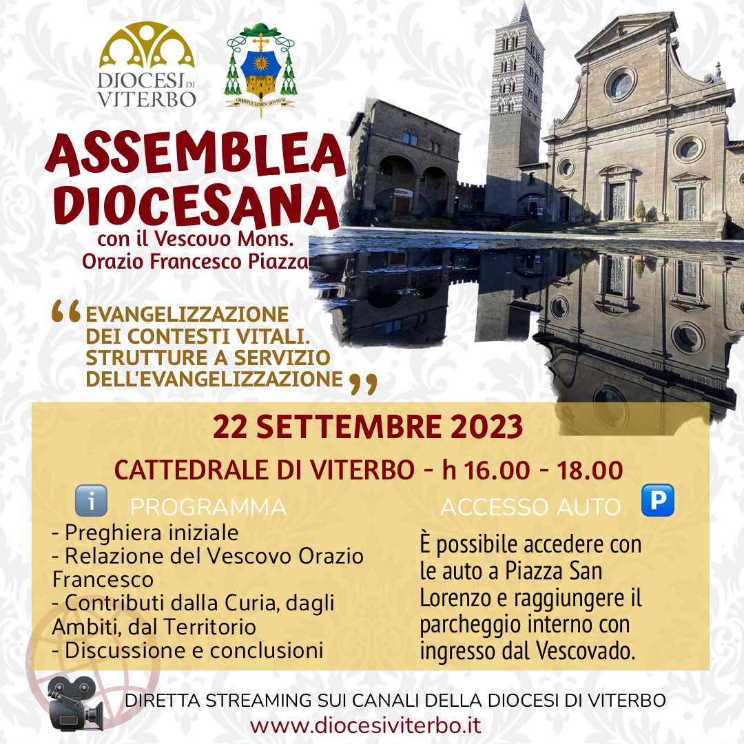 Viterbo, oggi assemblea diocesana con il vescovo Piazza