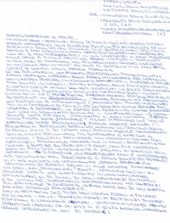 Mammagialla, lettera dei detenuti alla direttrice: “Noi in un gulag, un nostro amico vomitava sangue da tre giorni”