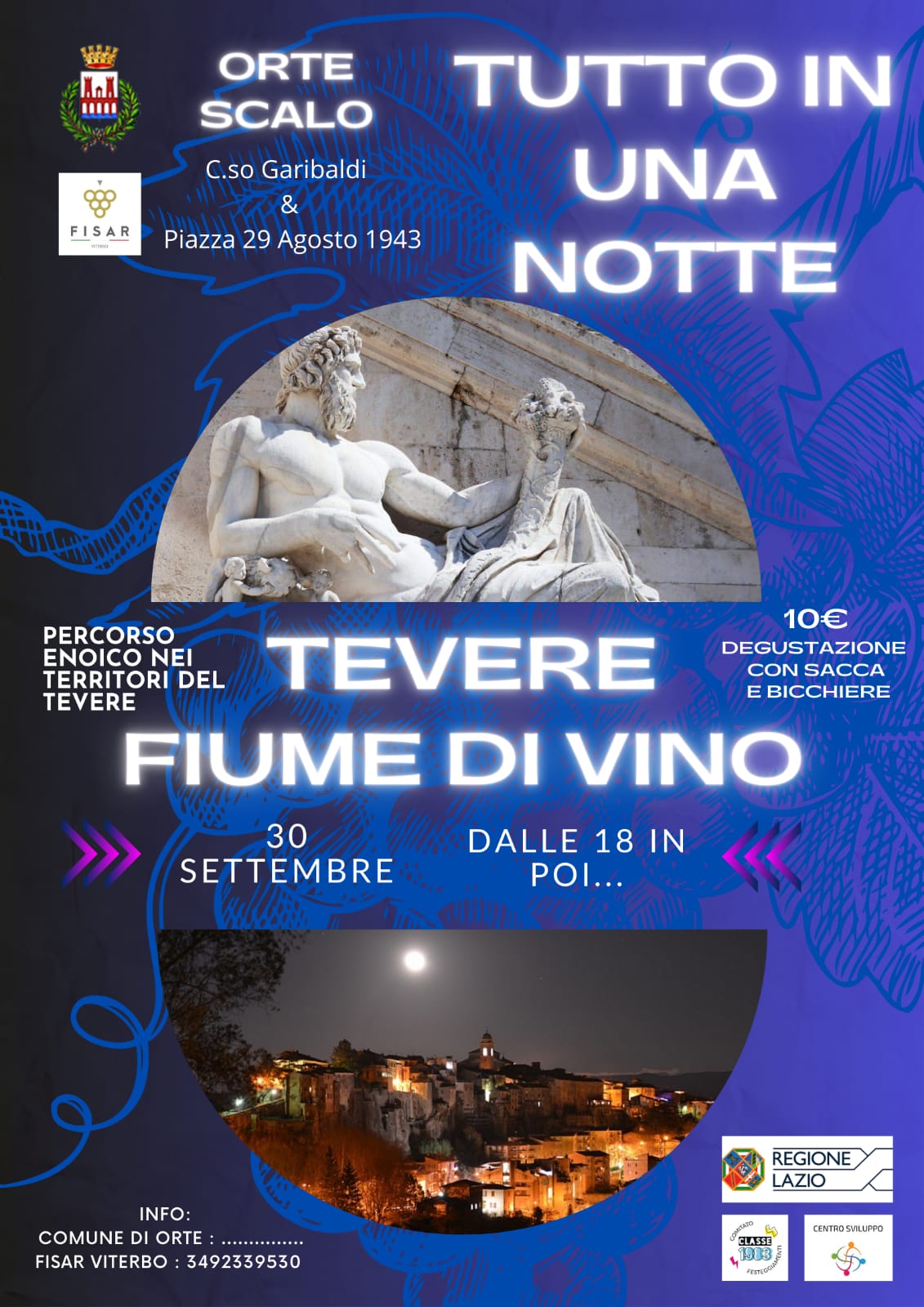 “Tevere fiume di vino”,  a Orte banchi di degustazione di vini locali