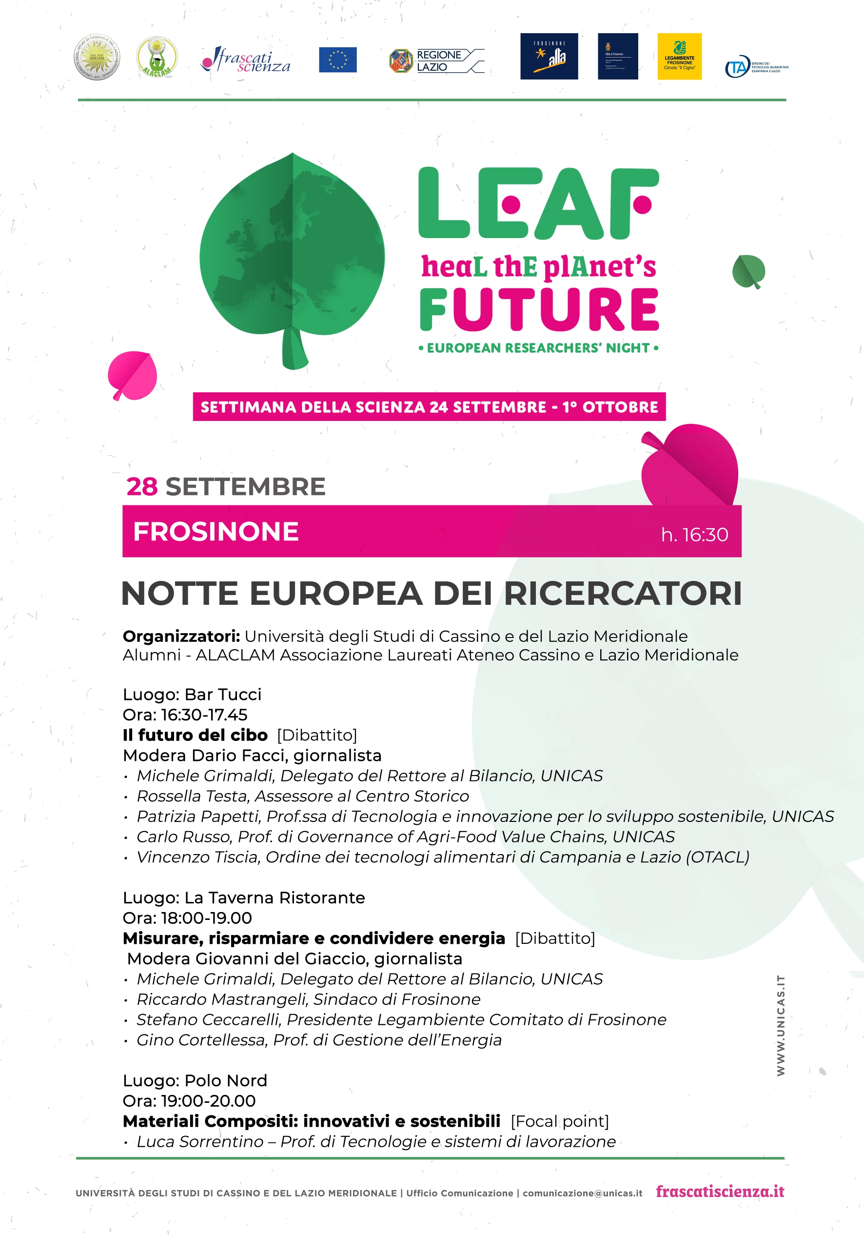 A Frosinone la Notte dei Ricercatori: il programma