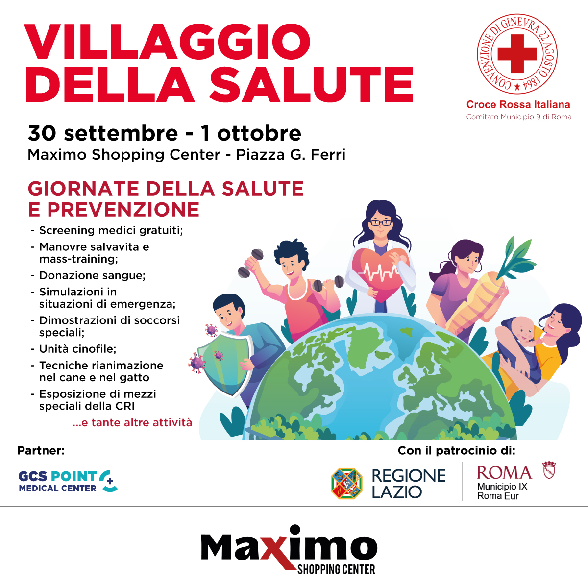 Roma: screening medici gratuiti e manovre salva-vita al Maximo Shopping Center
