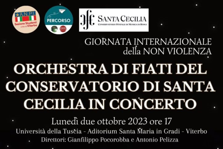 Viterbo – L’orchestra di fiati del Santa Cecilia in concerto per la Giornata della nonviolenza