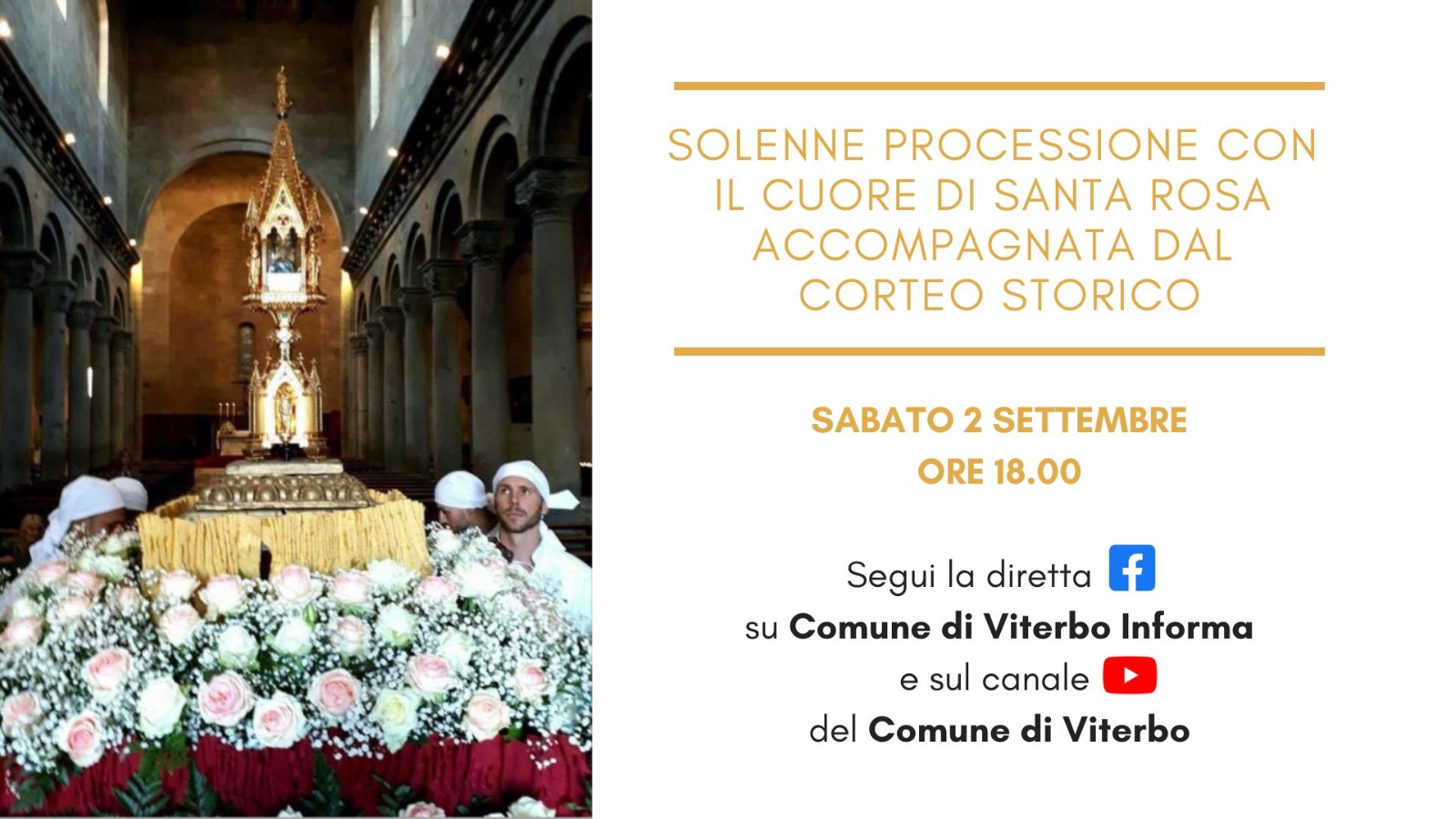 Viterbo – E’ il giorno del Corteo storico e della consegna della mazza del maggiordomo