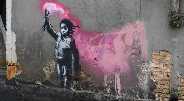 “Il bambino migrante” murales veneziano di Banksy sarà restaurato