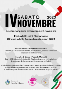 Montalto celebra la giornata dell’Unità d’Italia e la festa delle Forze Armate