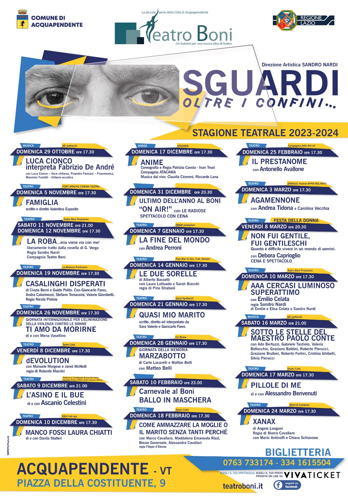 Prosa, danza e musica: 23 spettacoli al teatro Boni di Acquapendente