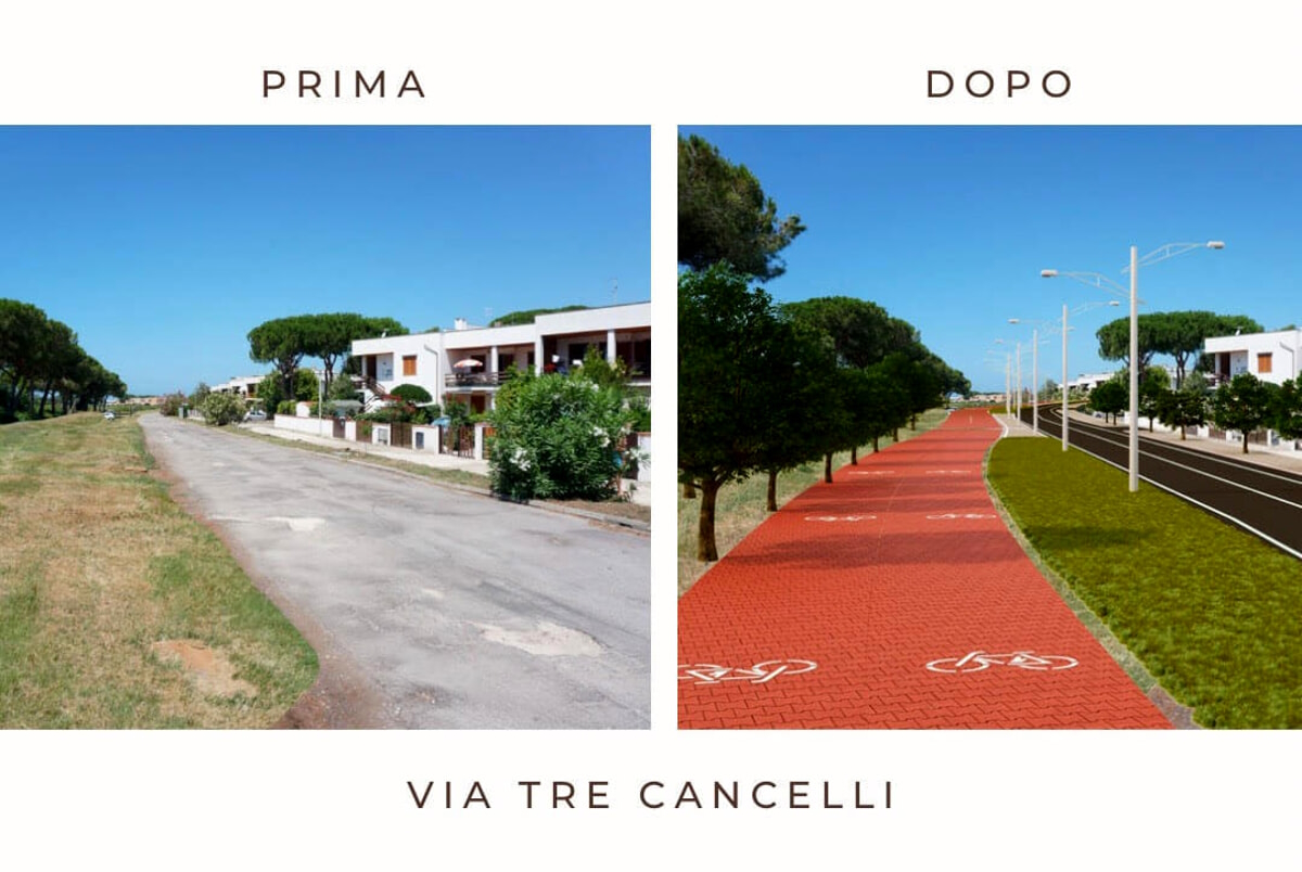 Montalto di Castro – Via Tre Cancelli al posto dei pini avrà pista ciclabile, area pedonale e nuova illuminazione