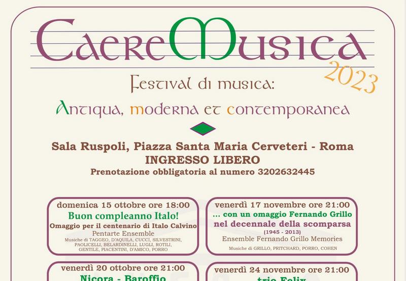 Torna a Cerveteri CaereMusica: otto appuntamenti di livello internazionale