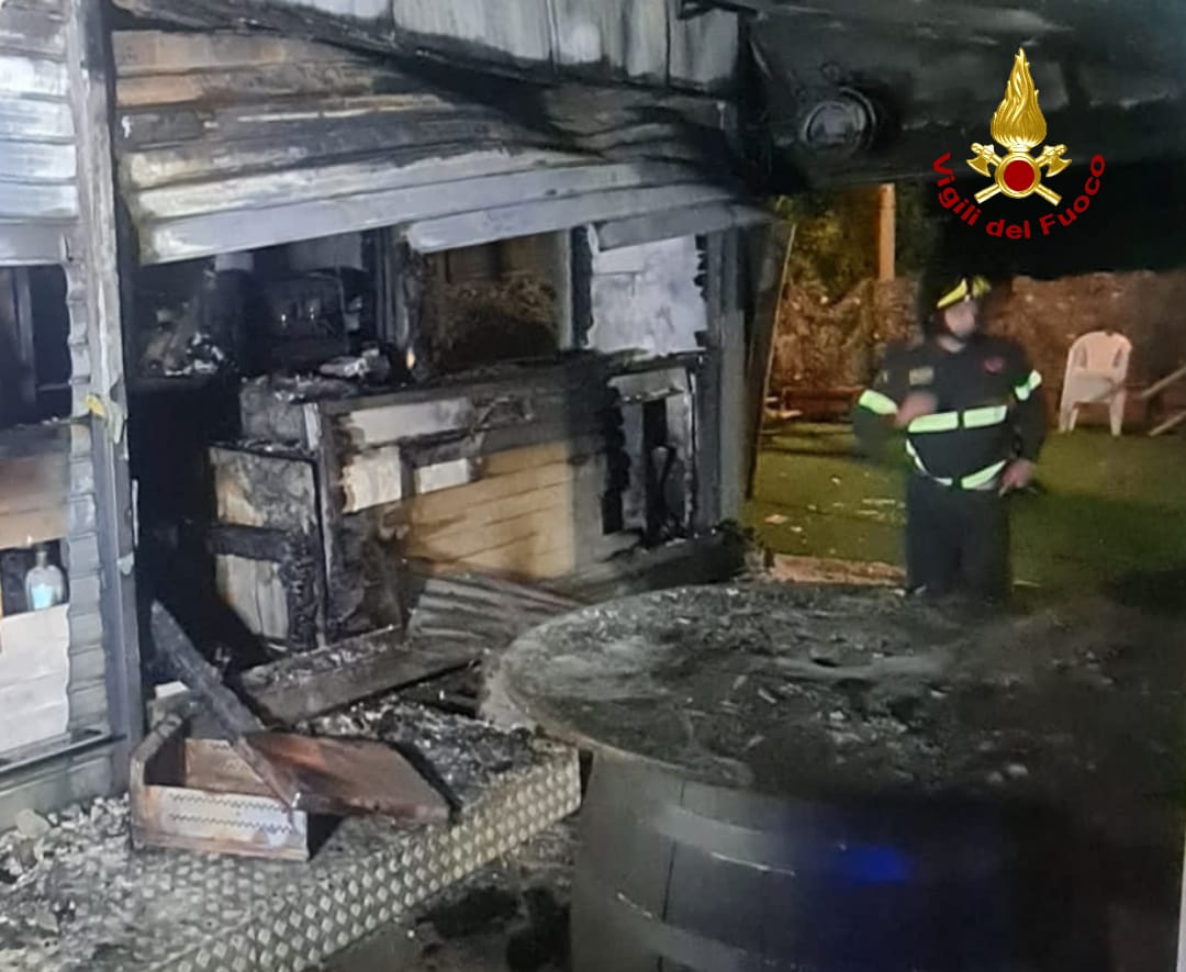 Santi Cosma e Damiano – Incendio in struttura commerciale, indagini in corso