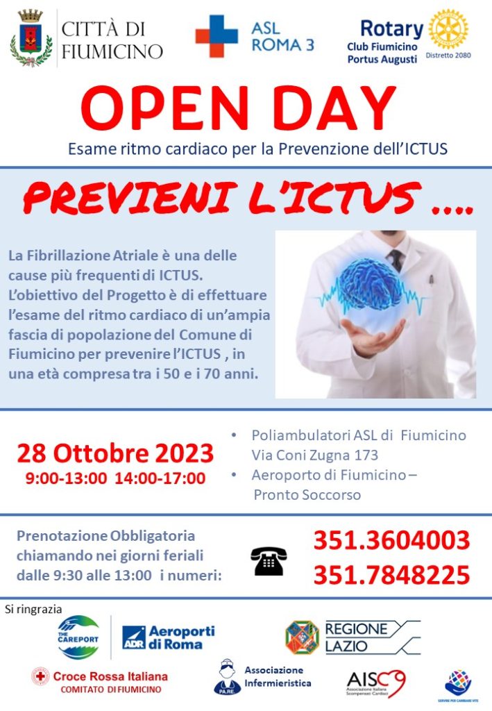 “Previeni L’Ictus”, screening gratuiti a Fiumicino organizzati dal Rotary