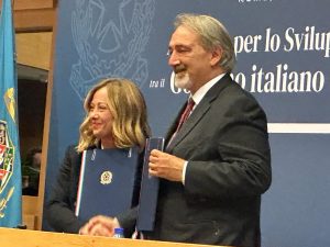 Viabilità, ferrovie e ospedali tra i 39 interventi previsti nell’accordo di Sviluppo e Coesione siglato tra la Meloni ed il presidente Rocca