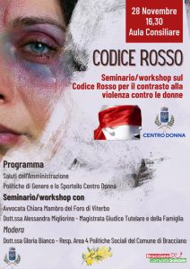 Bracciano, oggi seminario sul Codice Rosso rafforzato