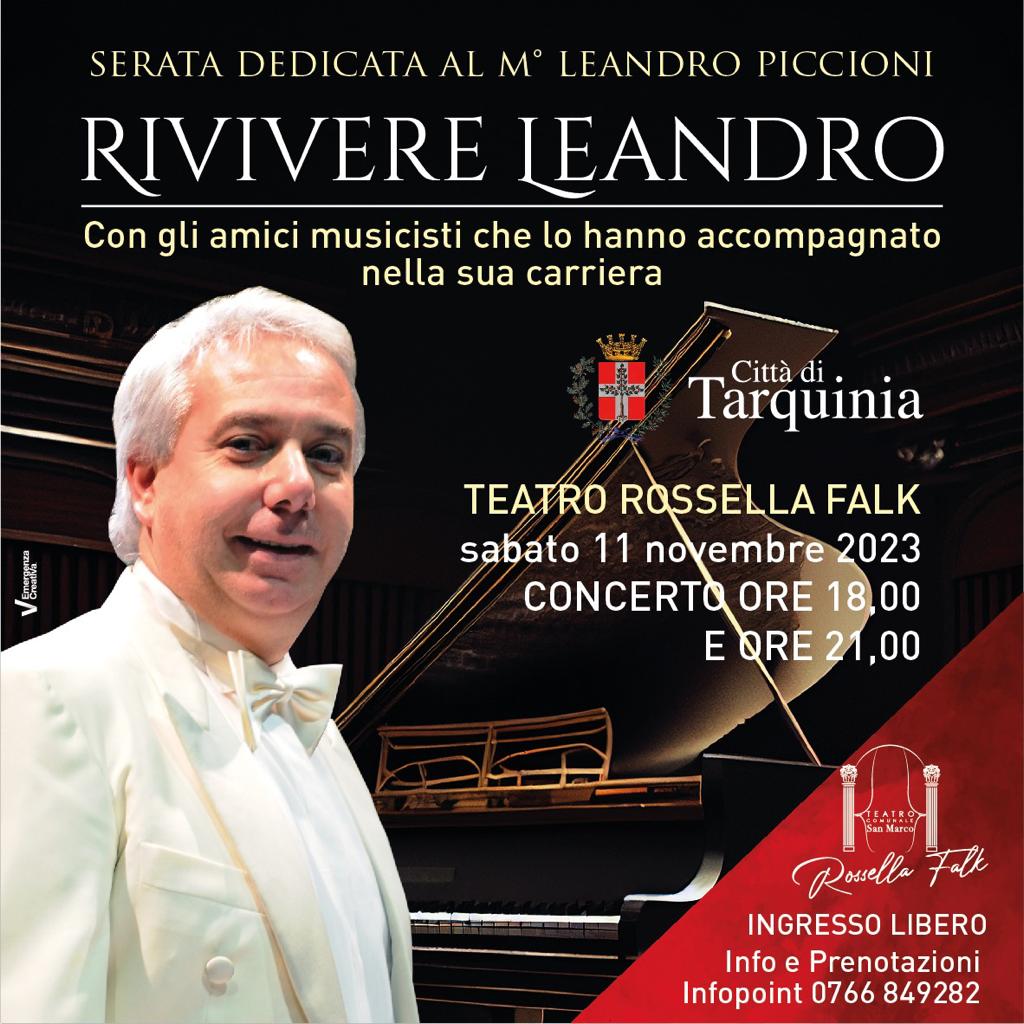 Tarquinia – “Rivivere Leandro”, serata di musica dedicata al grande maestro Piccioni