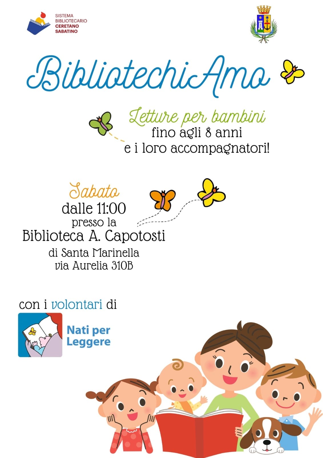 Santa Marinella, sabato nuovo appuntamento con la lettura per i più piccoli