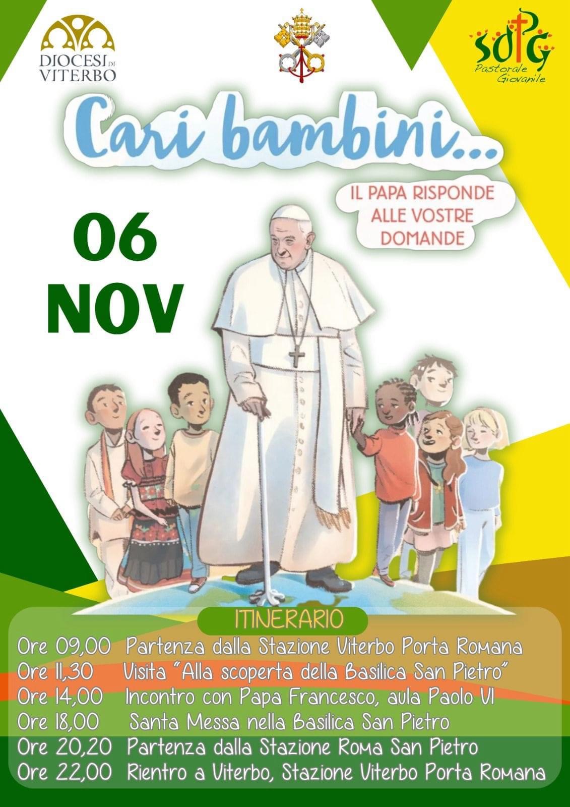 Anche i bambini di Viterbo incontrano il Papa insieme al vescovo Piazza