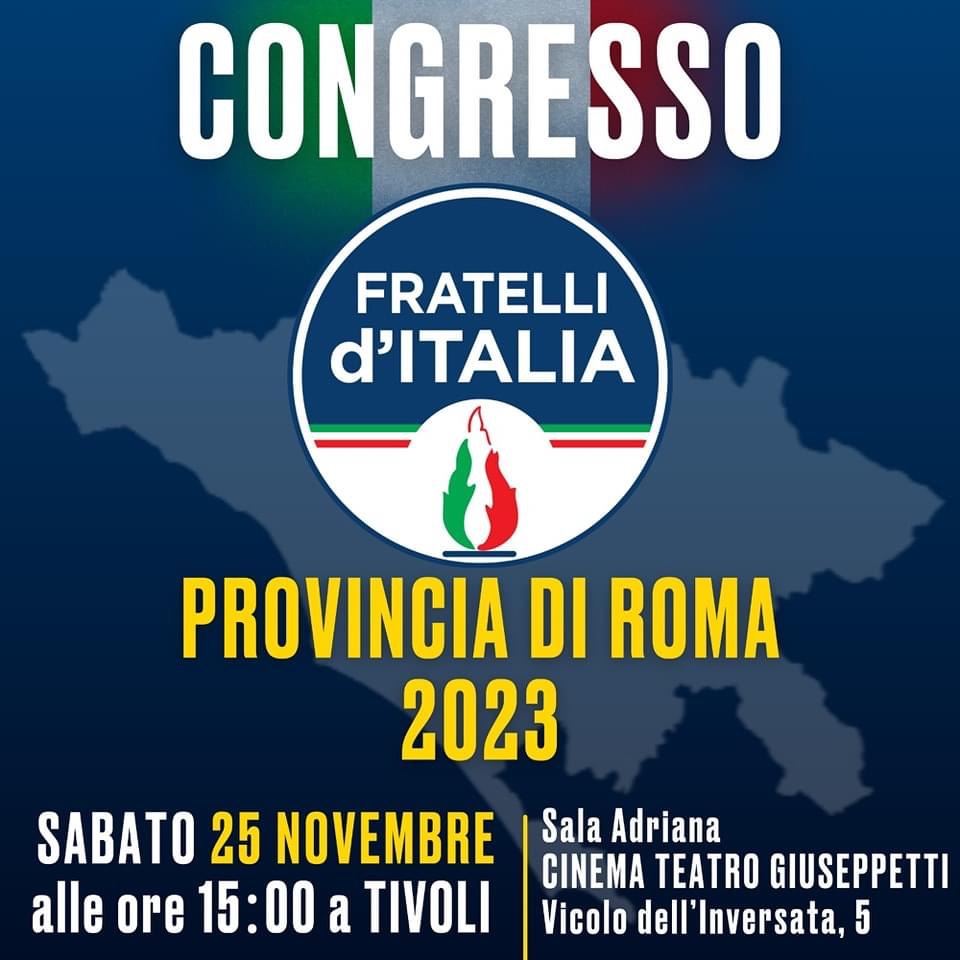 FdI – A Tivoli congresso provinciale con Lollobrigida e Foti