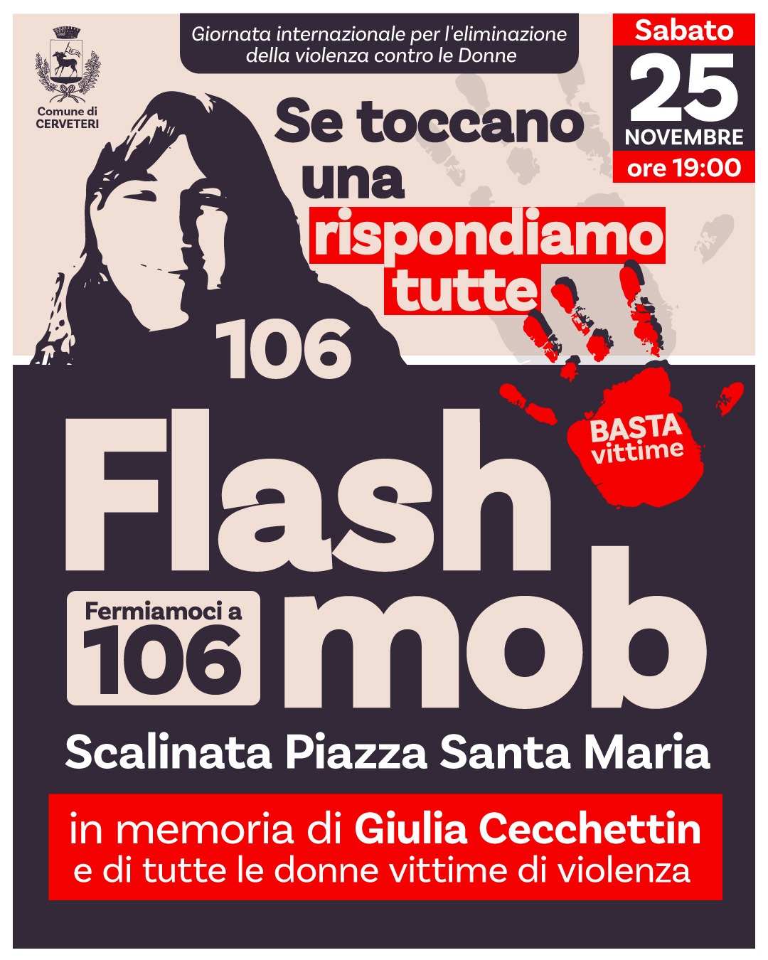 Cerveteri – «Se toccano una, rispondiamo tutte»: oggi flash mob contro la violenza sulle donne