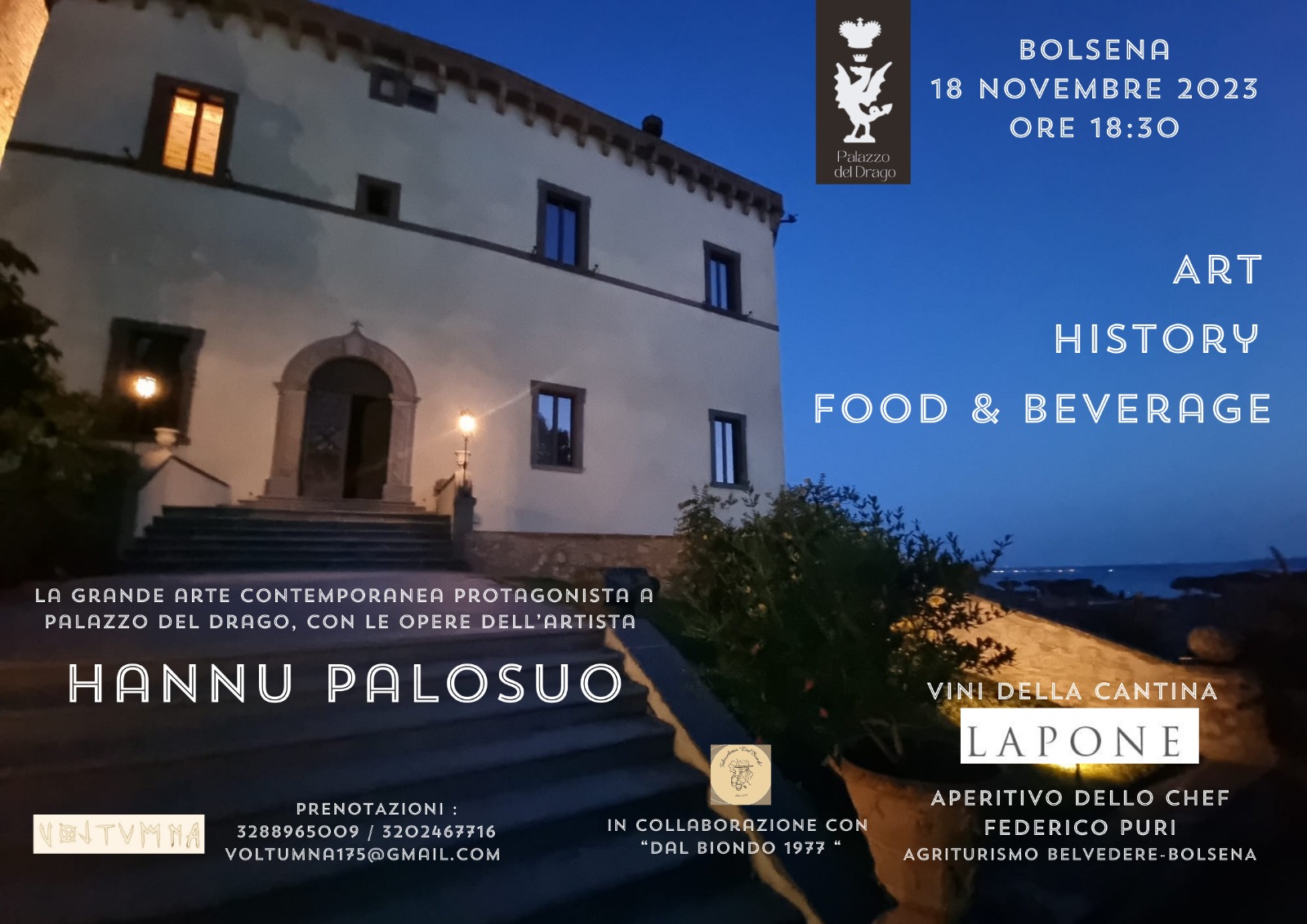 Dialogo tra arte, storia ed enogastronomia al Palazzo del Drago di Bolsena