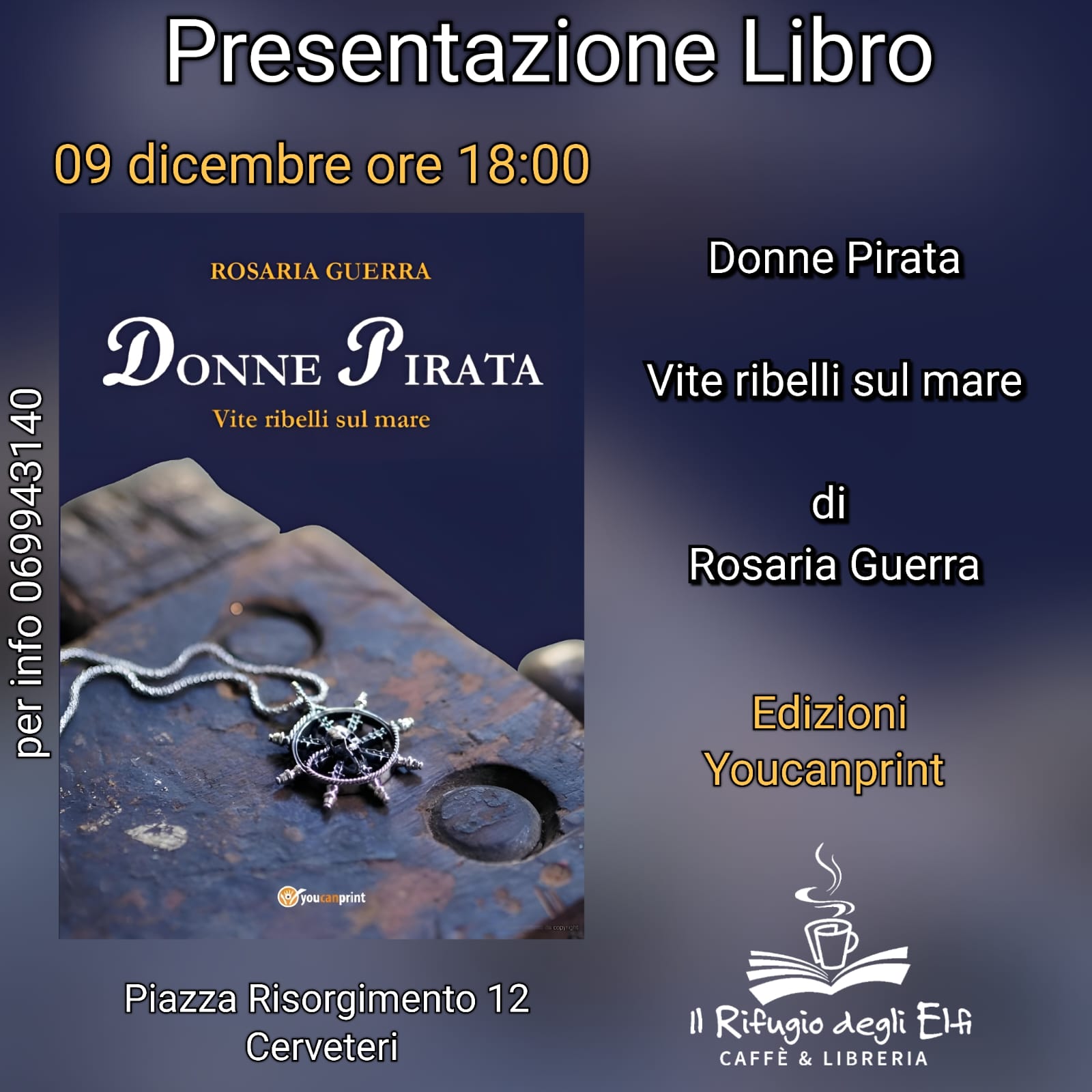 Libri, sabato a Cerveteri Rosaria Guerra presenta le sue “Donne pirata”