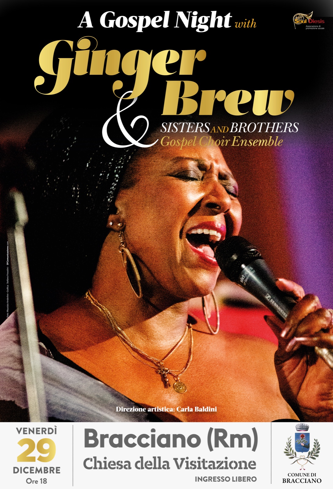 Musica: a Bracciano domani c’è Ginger Brew, la regina del gospel