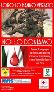“Loro lo hanno versato, Noi lo doniamo”: raccolta sangue dell’associazione nazionale Sottufficiali d’Italia