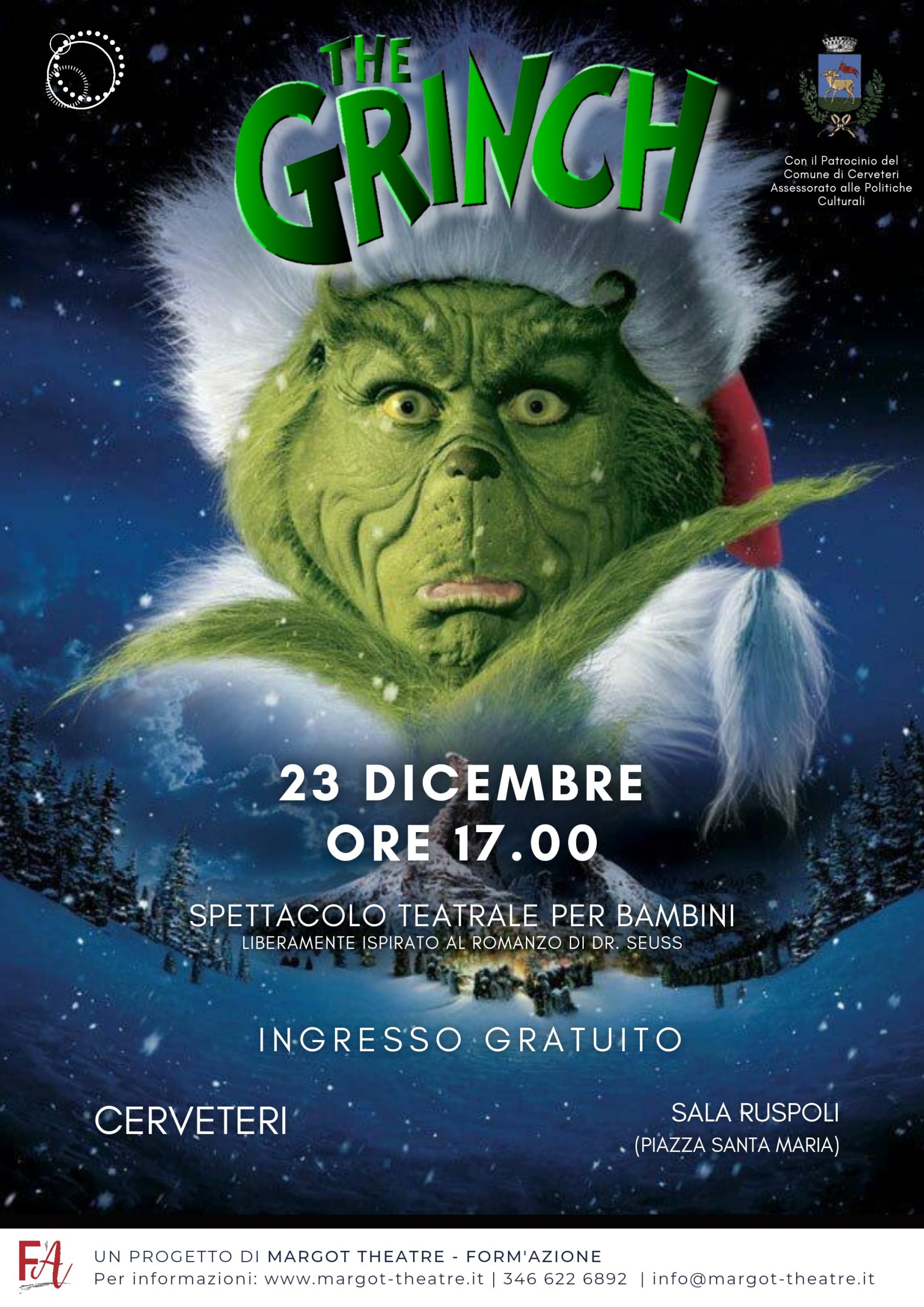 Natale a Cerveteri, per i più piccini arrivano il Grinch e Mary Poppins