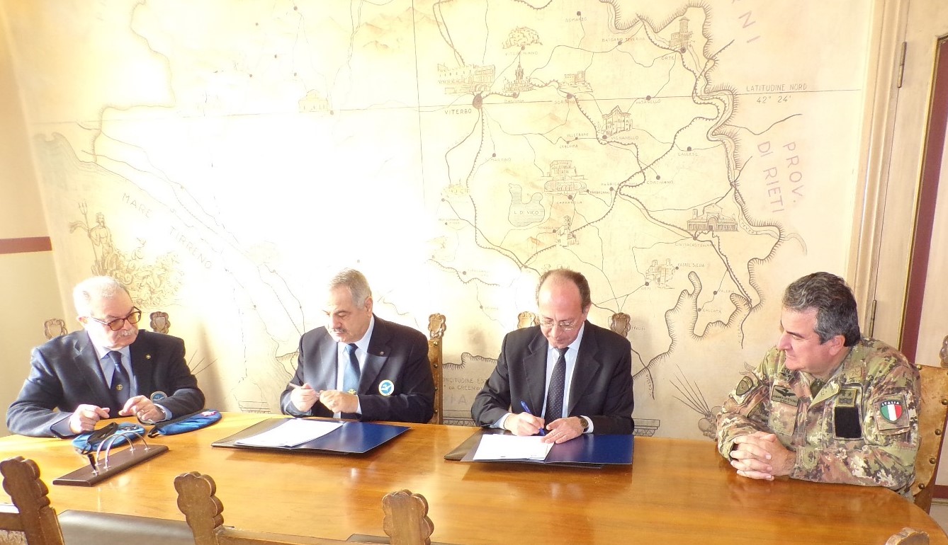 Attività di protezione e difesa civile: Viterbo prima città a siglare il patto di collaborazione tra Prefettura e l’associazione Nazionale Aviazione Esercito .