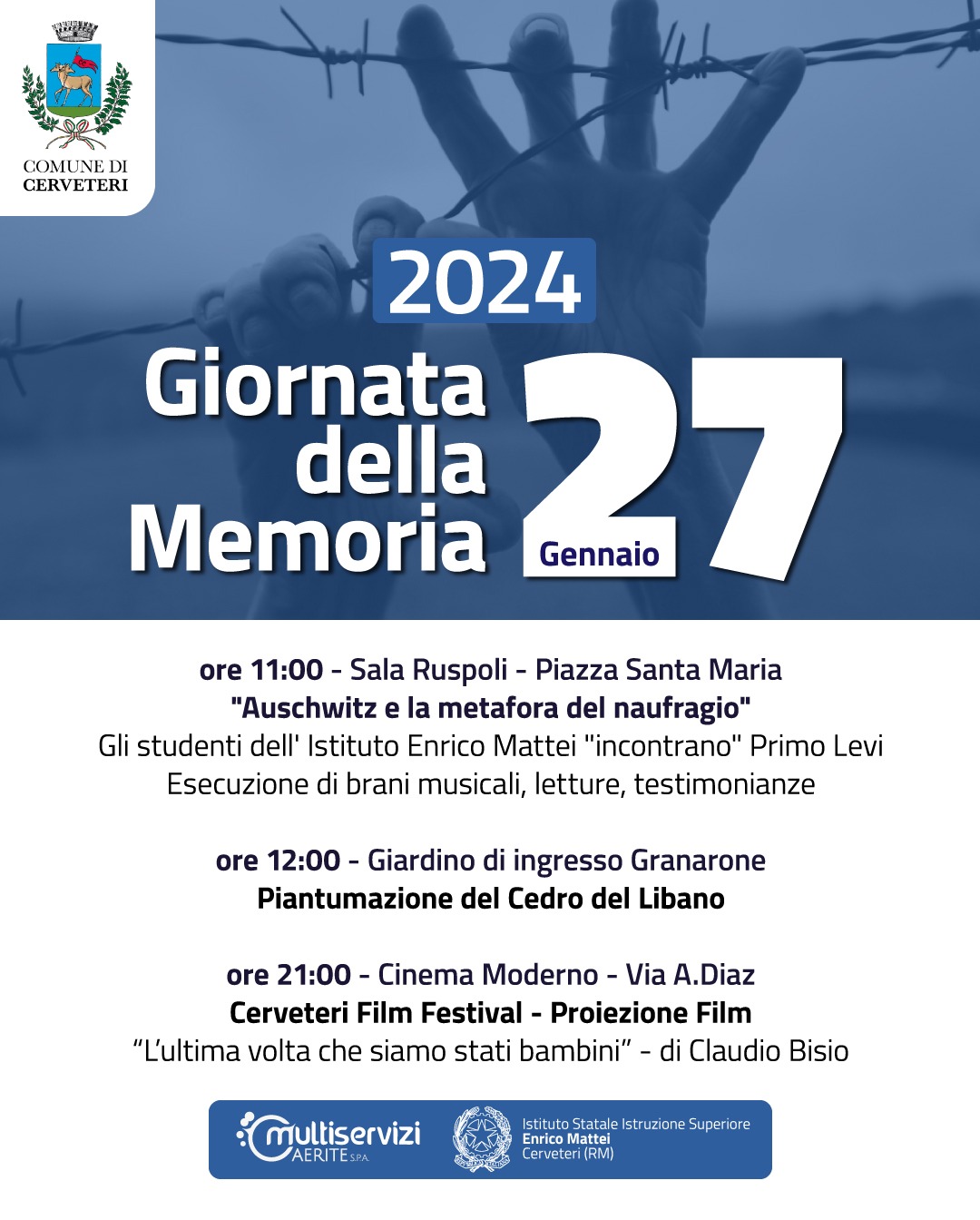 Giorno della Memoria, a Cerveteri celebrazioni coi ragazzi del liceo e il film di Bisio