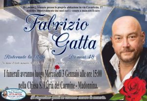 Alatri – Muore a solo 48 anni Fabrizio Gatta, proprietario del ristorante “La Riffa”