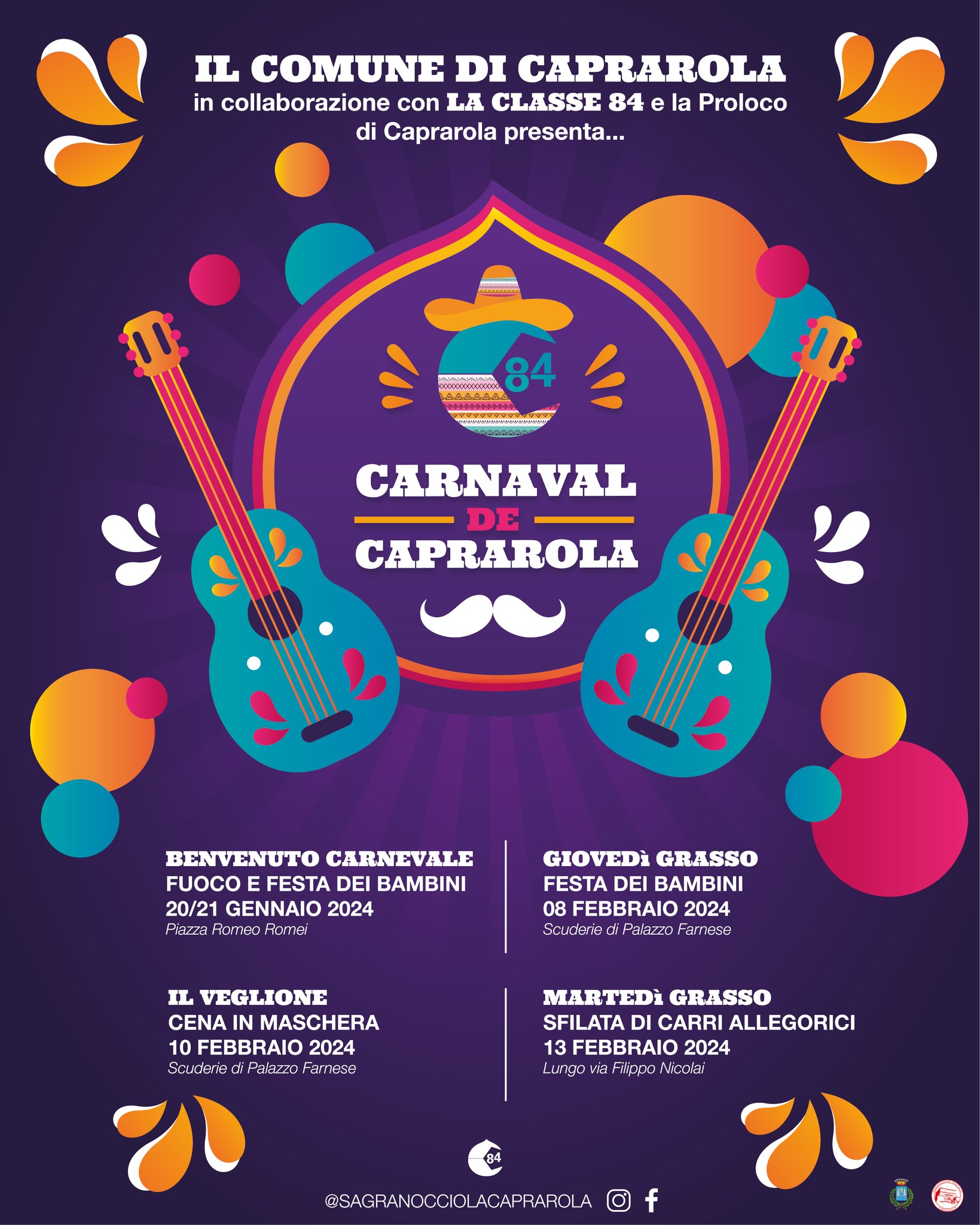 Caprarola – Torna la festa di Carnevale, il calendario degli eventi