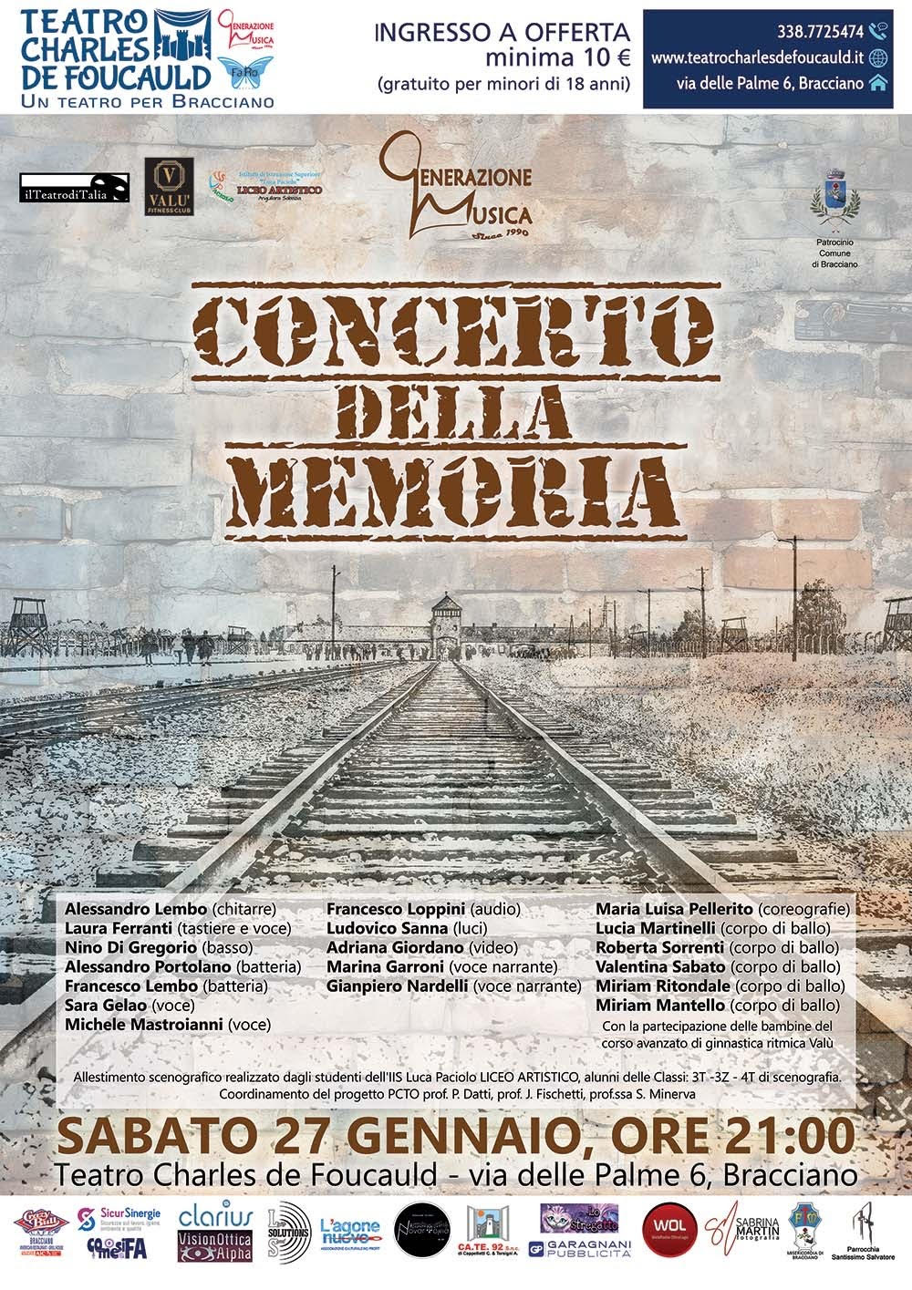 Musica e riflessioni: a Bracciano tanti appuntamenti per vivere il Giorno della Memoria