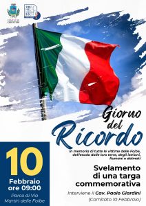 Cerveteri – Giorno del Ricordo, la città commemora i Martiri delle Foibe