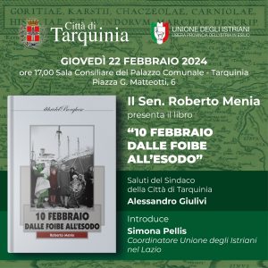 Tarquinia – Foibe, giovedì la presentazione del libro di Roberto Menia
