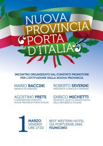 Fiumicino, domani il sindaco Baccini presenta il progetto della provincia Porta d’Italia